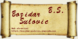 Božidar Šulović vizit kartica